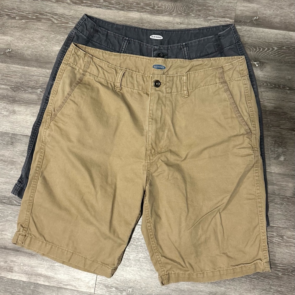 Lot of 2 Old Navy Flat Front Khaki Shorts